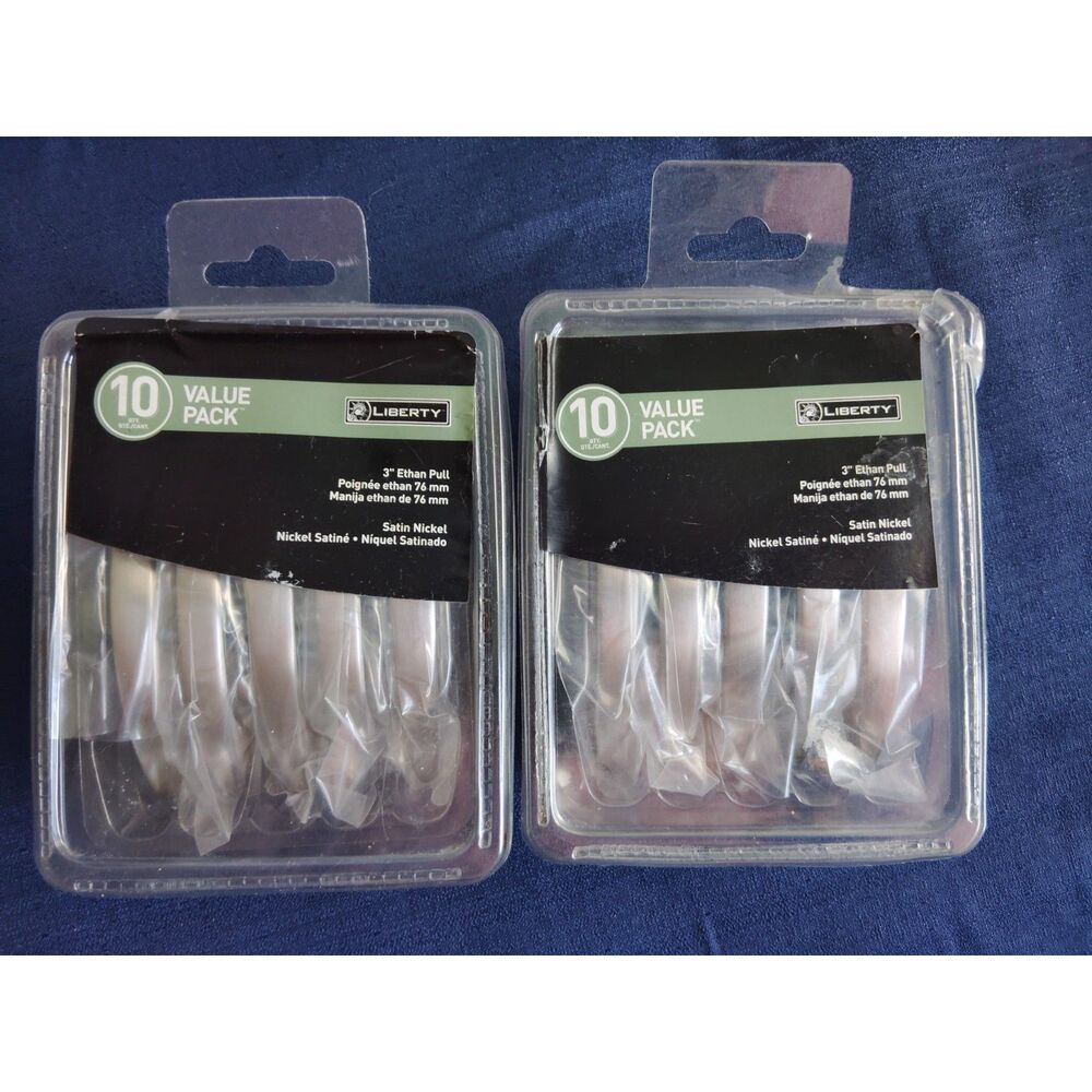 2Pack Liberty 3" Ethan Cabinet Drawer Pulls - Satin Nickel 10Pcs Each Pack NWOT